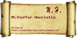 Milhoffer Henrietta névjegykártya